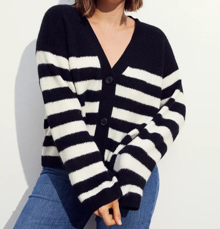 Oversized Rib-knit Cardigan