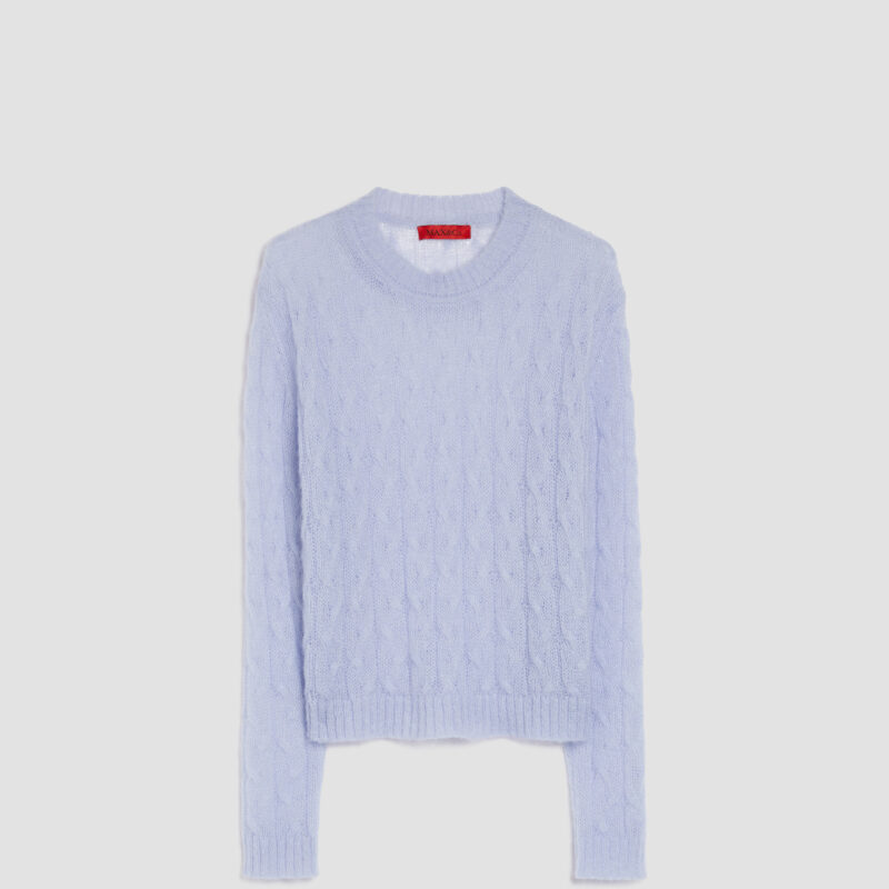 Cable-knit mohair-blend sweater